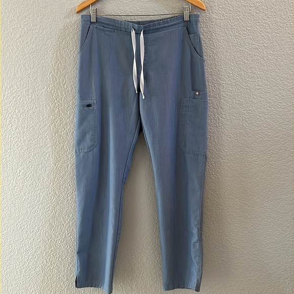 Figs Yola Heather Indigo Straight Leg Scrub Pants Size Medium - Picture 2 of 7